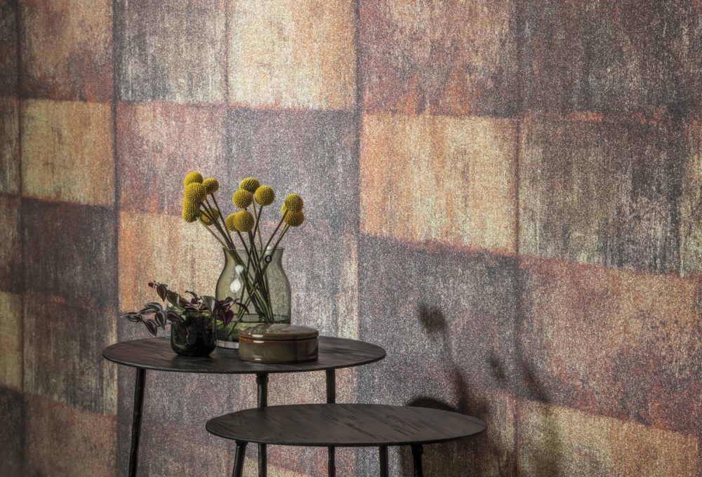 Omexco LOF712 Loft - tapeta industrialna ze szklanymi koralikami