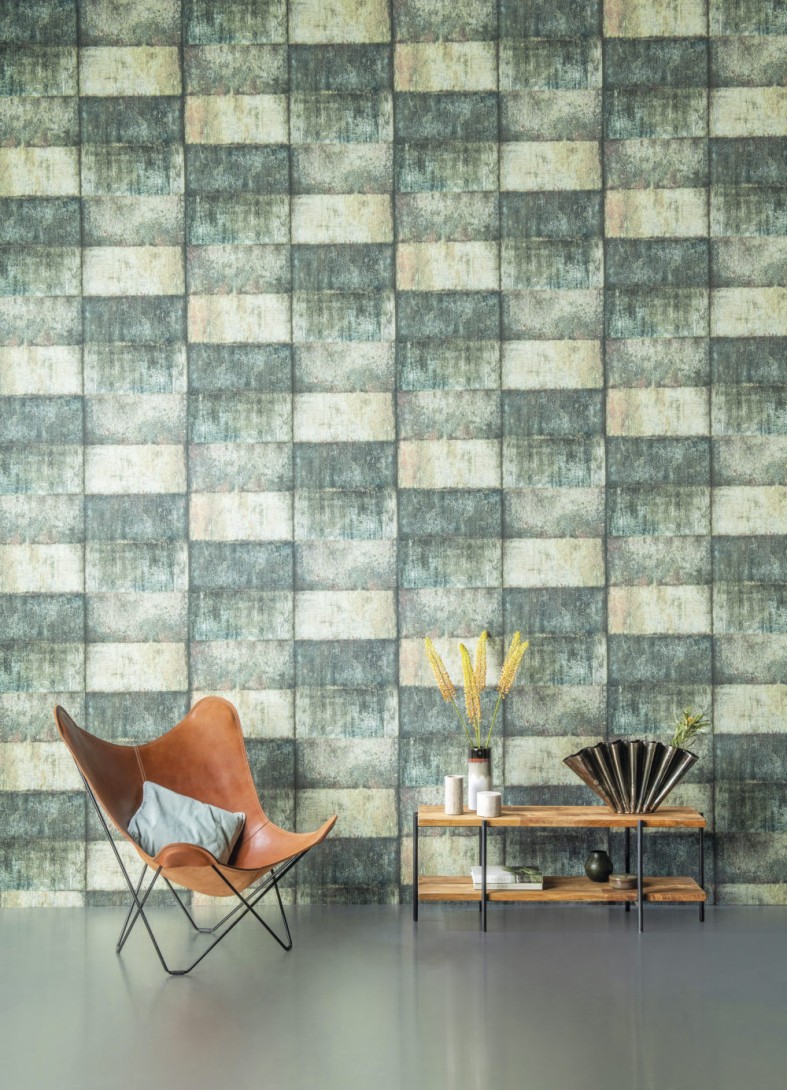 Omexco LOF711 Loft - tapeta industrialna ze szklanymi koralikami