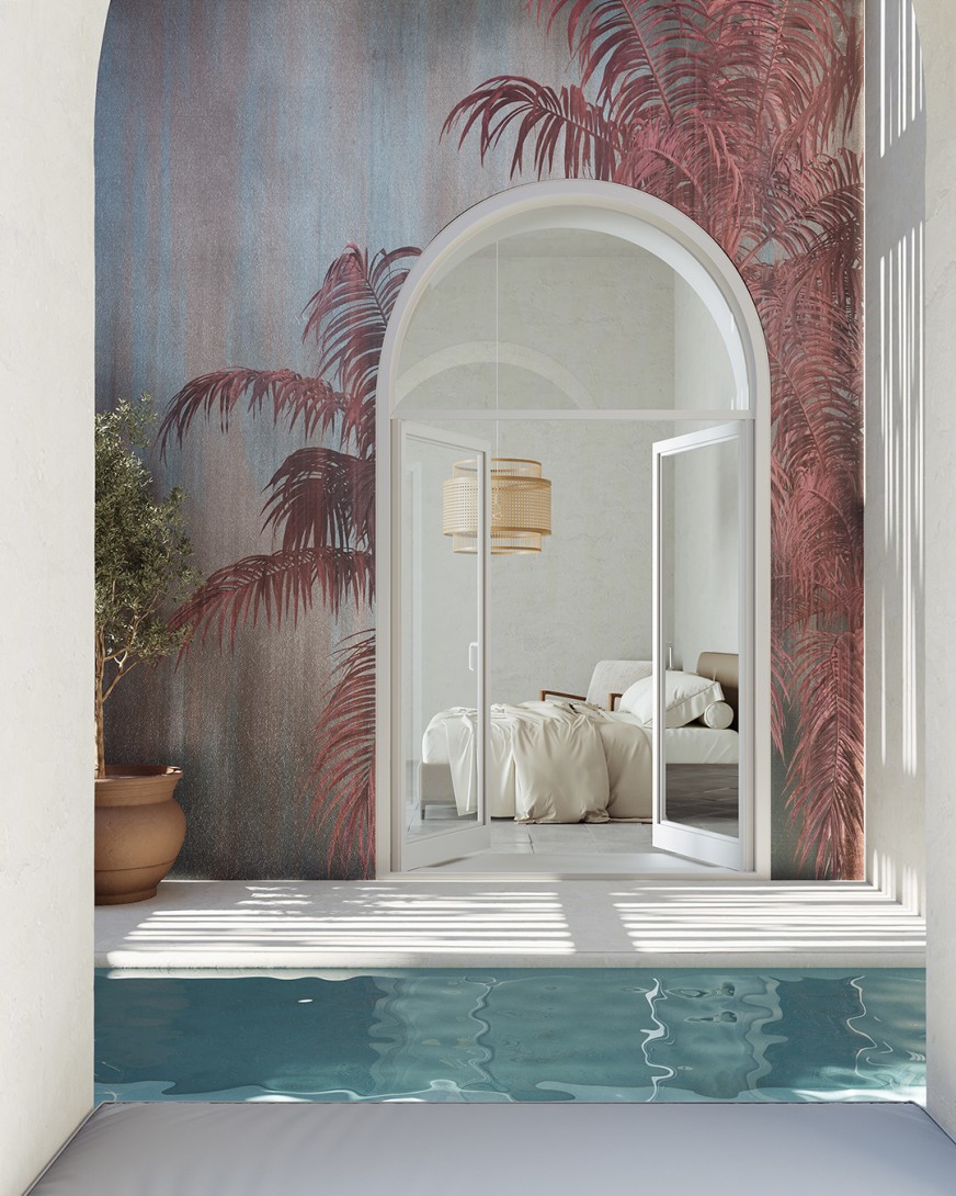 Inkiostro Bianco INKTDLI2506 Flamenco Arboles - mural z motywem geometrycznym