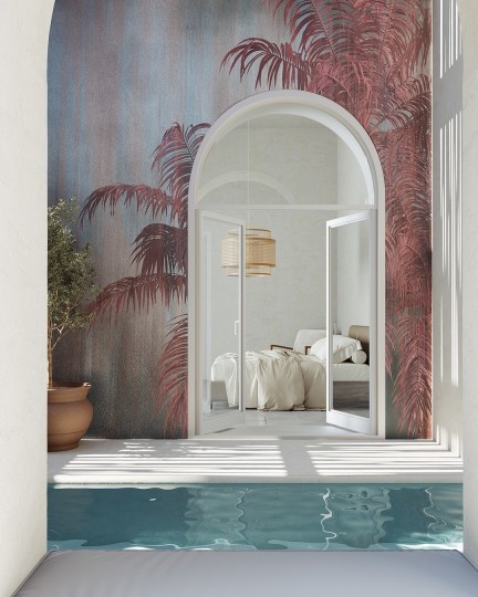 Inkiostro Bianco INKTDLI2506 Flamenco Arboles - mural z motywem geometrycznym