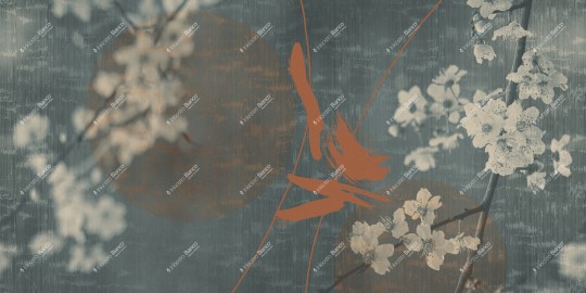 Inkiostro Bianco INKLACA2501 Flamenco Yukata - mural w kwitnącą wiśnię