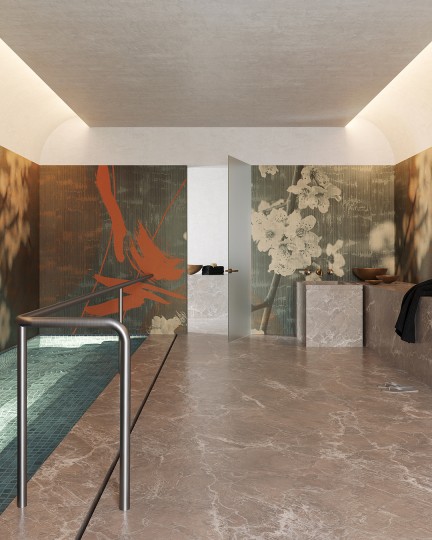 Inkiostro Bianco INKLACA2503 Flamenco Yukata - mural w kwitnącą wiśnię