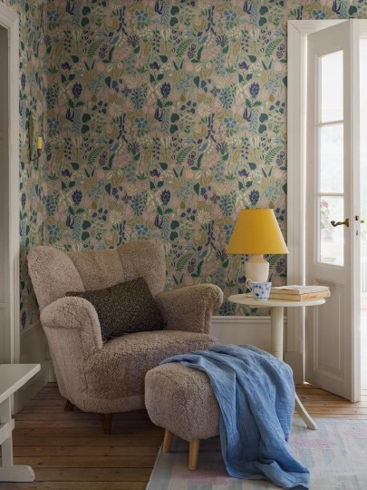 Boras Tapeter 1370 Scandinavian Designers Stig Lindberg Herbarium - tapeta w liście