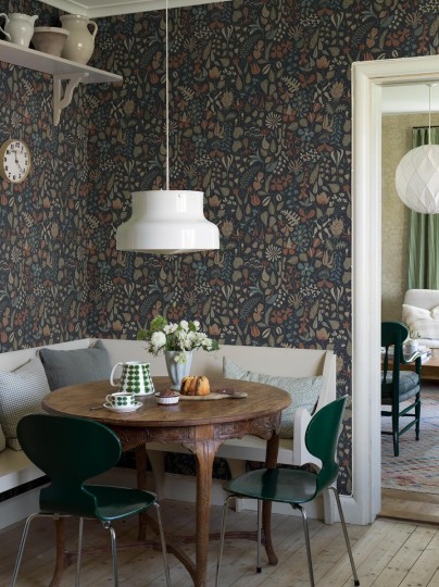 Boras Tapeter 1372 Scandinavian Designers Stig Lindberg Herbarium - tapeta w liście