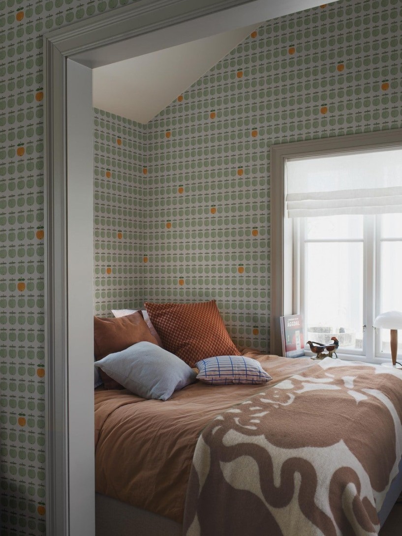 Boras Tapeter 1375 Scandinavian Designers Stig Lindberg Pall - tapeta w jabłka