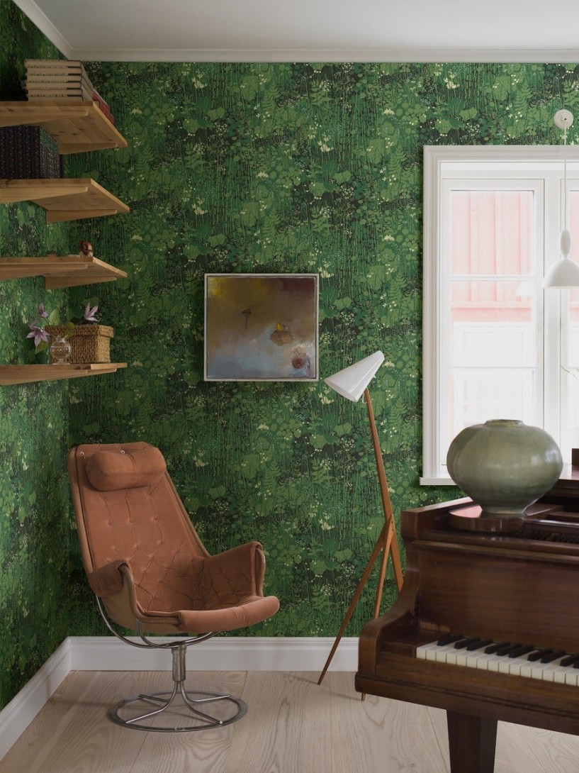 Boras Tapeter 1385 Scandinavian Designers Arne Jacobsen Dikesren - tapeta roślinna