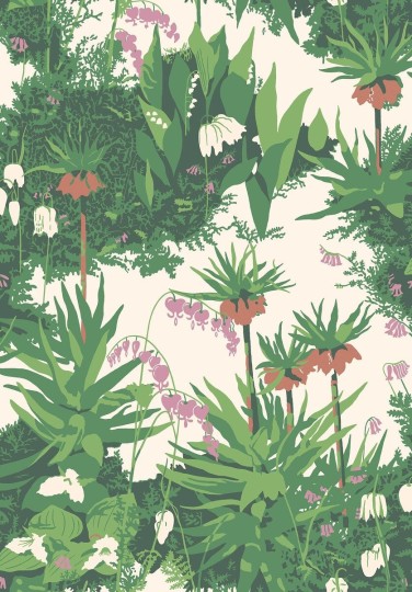 Boras Tapeter 1386 Scandinavian Designers Arne Jacobsen Kejsarkrona - tapeta roślinna