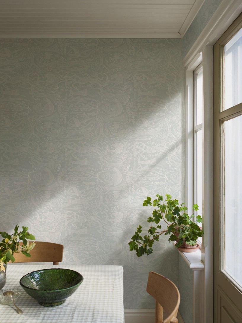Boras Tapeter 1761 Scandinavian Designers Stig Lindberg Poème d´amour - tapeta baśniowy wzór