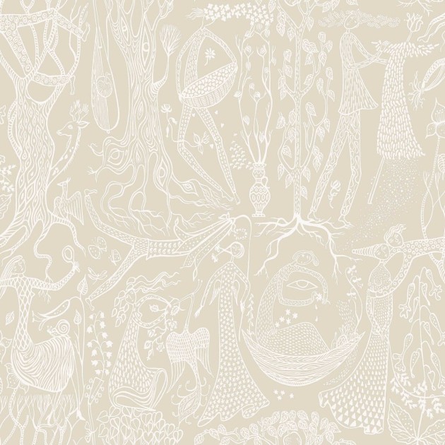 Boras Tapeter 1763 Scandinavian Designers Stig Lindberg Poème d´amour - tapeta baśniowy wzór