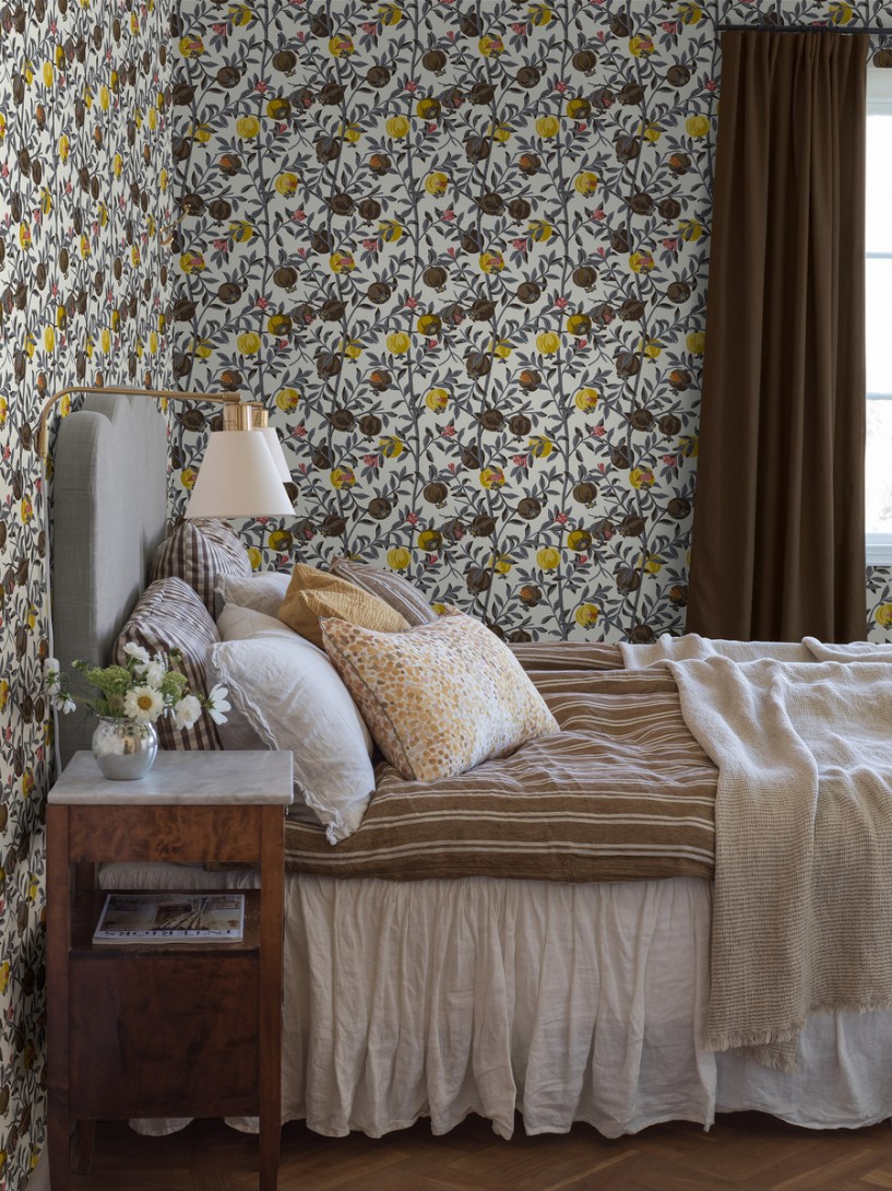 Boras Tapeter 1959 Scandinavian Designers Gocken Jobs Granatäpple - tapeta w granaty