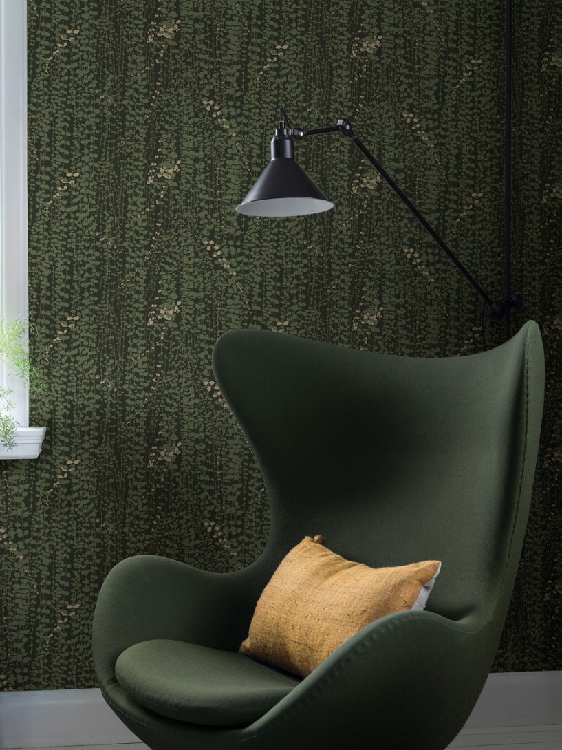 Boras Tapeter 1983 Scandinavian Designers Arne Jacobsen Ranke - tapeta roślinna