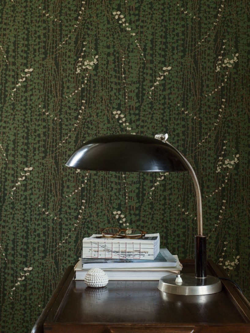 Boras Tapeter 1983 Scandinavian Designers Arne Jacobsen Ranke - tapeta roślinna