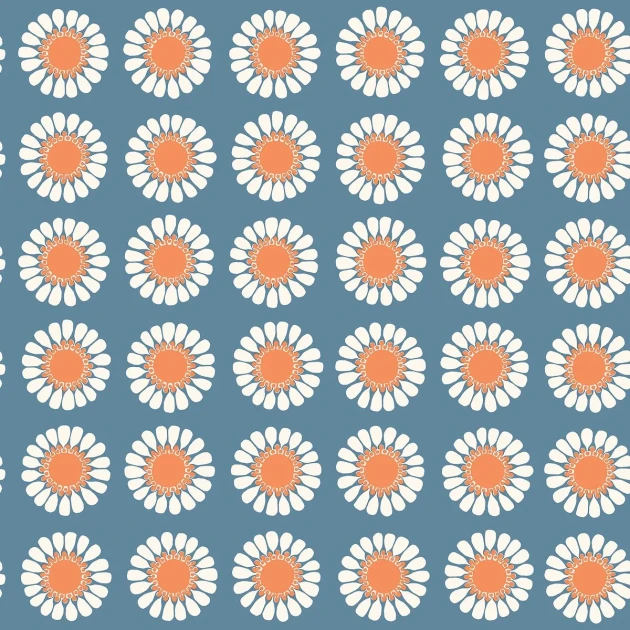 Boras Tapeter 1381 Scandinavian Designers Turi Gramstad Oliver Daisy - tapeta w retro stokrotki