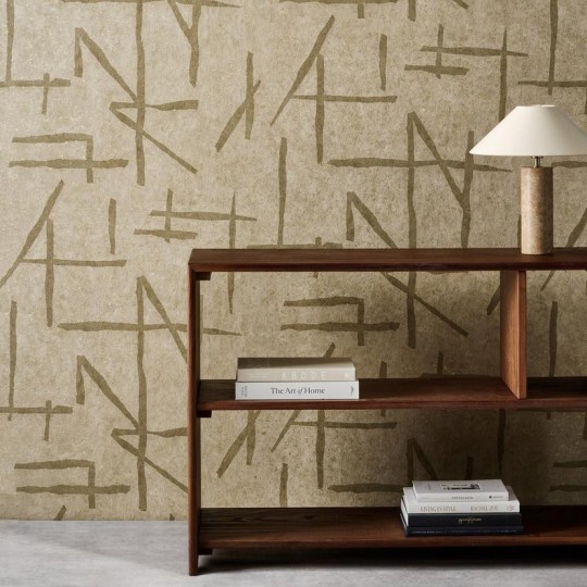 Harlequin HDMW113330 Defined Monumentum Dolmens Sandstone/Gold - tapeta abstrakcyjna