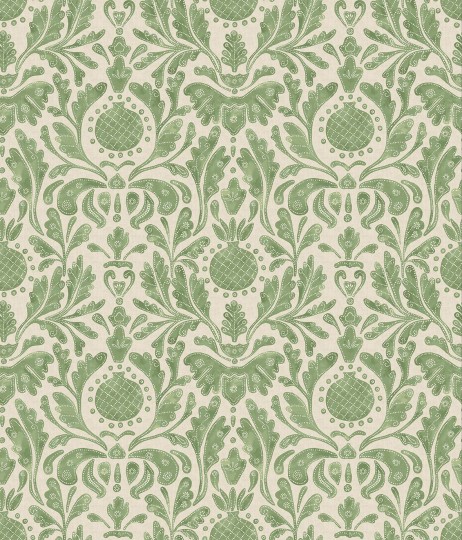 Osborne & Little NCW4591-03 Honfleur Castellane Chartreuse/Green - tapeta w adamaszek