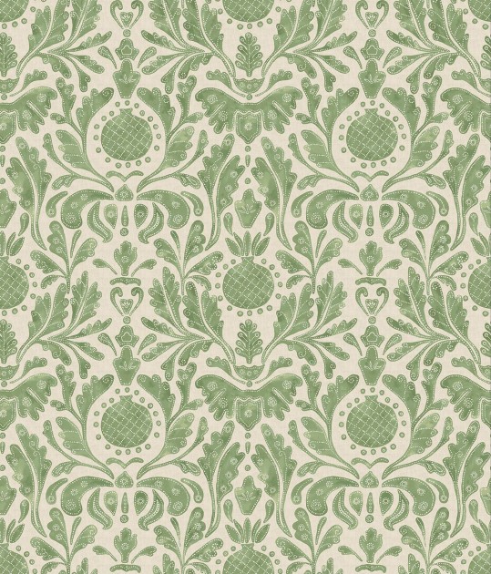 Osborne & Little NCW4591-03 Honfleur Castellane Chartreuse/Green - tapeta w adamaszek