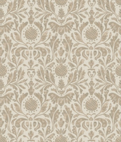 Osborne & Little NCW4591-05 Honfleur Castellane Brown/Dark Neutral - tapeta w adamaszek