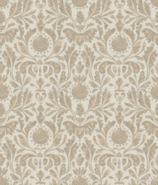 Osborne & Little NCW4591-05 Honfleur Castellane Brown/Dark Neutral - tapeta w adamaszek
