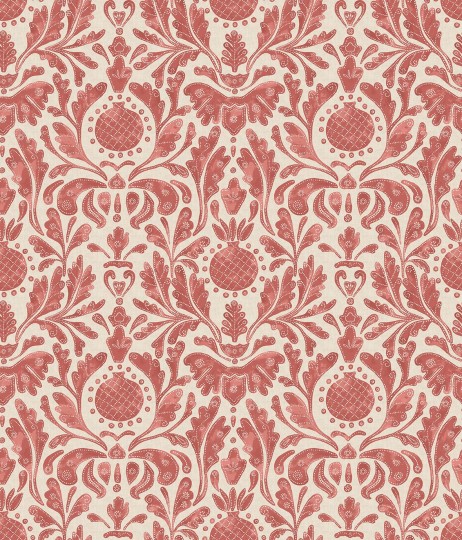 Osborne & Little NCW4591-06 Honfleur Castellane Pink/Red - tapeta w adamaszek
