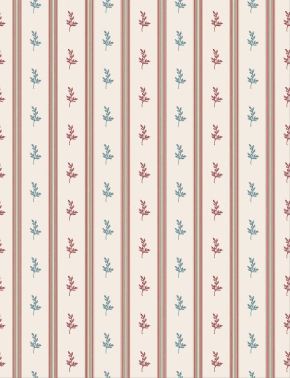 Osborne & Little NCW4592-01 Honfleur Anduze Pink/Red, Turquoise/Teal - tapeta w pionowe pasy i liście