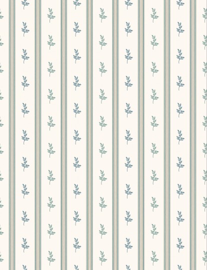 Osborne & Little NCW4592-04 Honfleur Anduze Turquoise/Teal - tapeta w pionowe pasy i liście