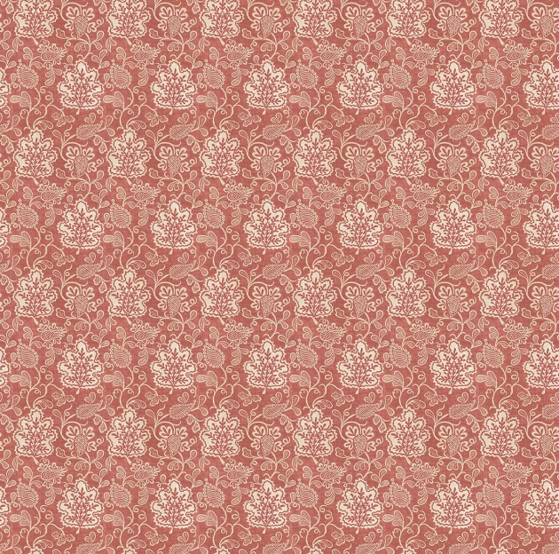Osborne & Little NCW4593-01 Honfleur Annecy Pink/Red - tapeta w paisley z liściem dębowym
