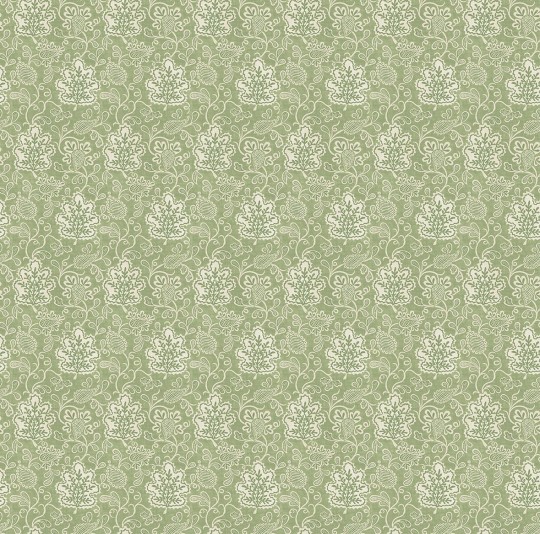 Osborne & Little NCW4593-03 Honfleur Annecy Chartreuse/Green - tapeta w paisley z liściem dębowym