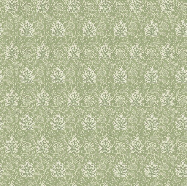 Osborne & Little NCW4593-03 Honfleur Annecy Chartreuse/Green - tapeta w paisley z liściem dębowym