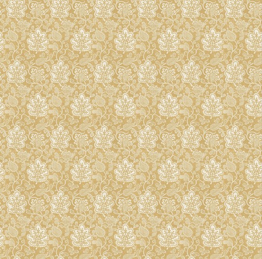 Osborne & Little NCW4593-04 Honfleur Annecy Yellow/Orange - tapeta w paisley z liściem dębowym