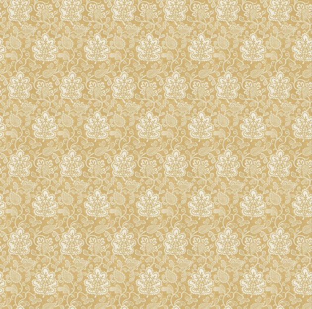 Osborne & Little NCW4593-04 Honfleur Annecy Yellow/Orange - tapeta w paisley z liściem dębowym