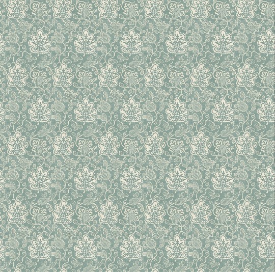 Osborne & Little NCW4593-05 Honfleur Annecy Turquoise/Teal - tapeta w paisley z liściem dębowym