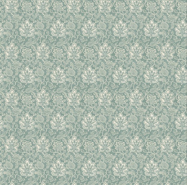 Osborne & Little NCW4593-05 Honfleur Annecy Turquoise/Teal - tapeta w paisley z liściem dębowym