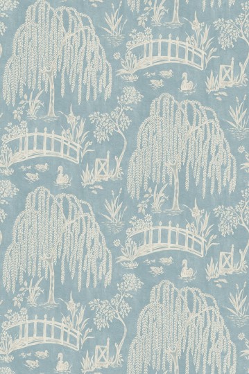Osborne & Little NCW4595-03 Honfleur Les Saules Blue/Purple - tapeta w wierzby