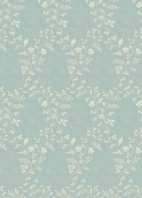 Osborne & Little NCW4596-04 Honfleur Hollingbourne Trellis Turquoise/Teal - tapeta w ornament z gałęzi