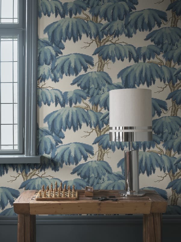 Sandberg S10838 Villa Como Alba Teal - tapeta w drzewa