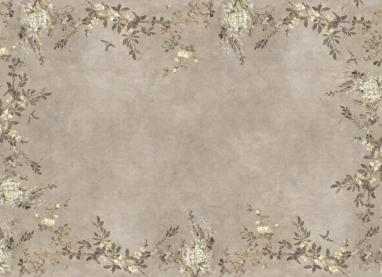 Sandberg S10829 Villa Como Luca Rectangle Beige - mural z wiciokrzewem i wisterią