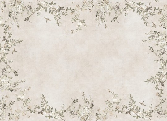 Sandberg S10831 Villa Como Luca Rectangle Sand - mural z wiciokrzewem i wisterią