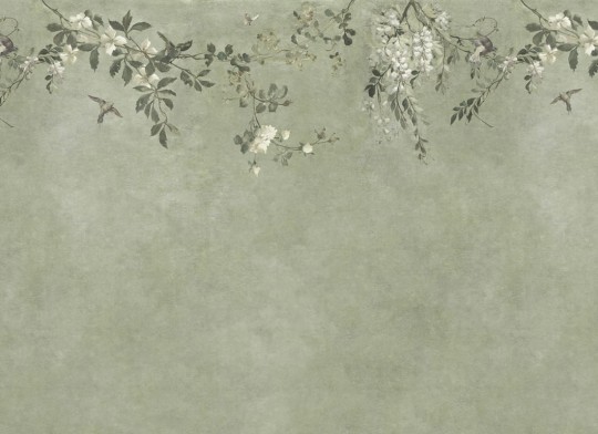 Sandberg S10812 Villa Como Nico Sage Green - mural z roślinną pergolą