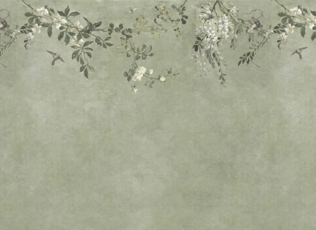 Sandberg S10812 Villa Como Nico Sage Green - mural z roślinną pergolą