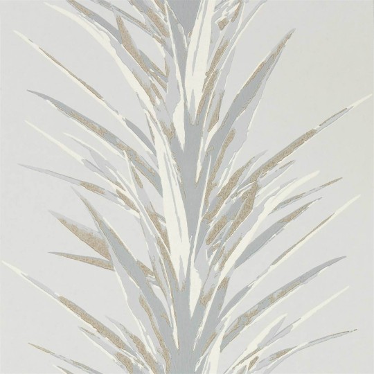 Sanderson DGLW216650 Glasshouse Yucca Grey/Gilver - tapeta w jukkę
