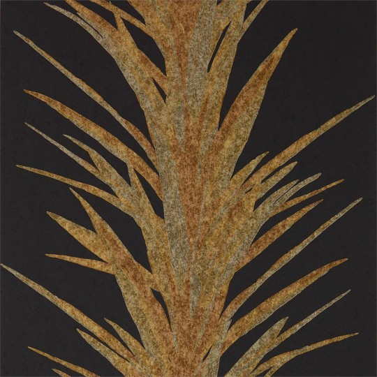 Sanderson DGLW216651 Glasshouse Yucca Charcoal/Gold - tapeta w jukkę