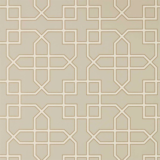 Sanderson DGLW216659 Glasshouse Hampton Trellis Linen - tapeta w kratownicę