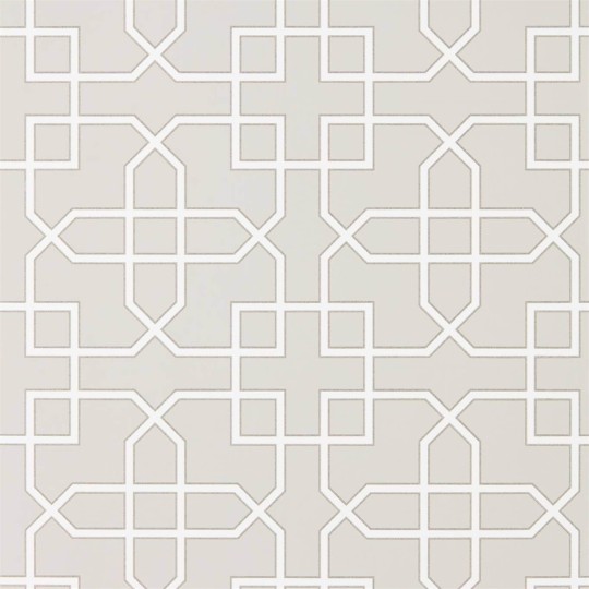 Sanderson DGLW216661 Glasshouse Hampton Trellis Grey - tapeta w kratownicę