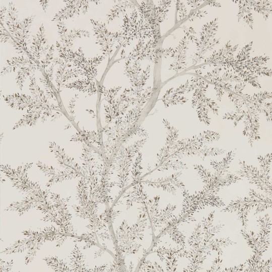Sanderson DYSI216612 Elysian Farthing Wood Silver - tapeta w brzozy