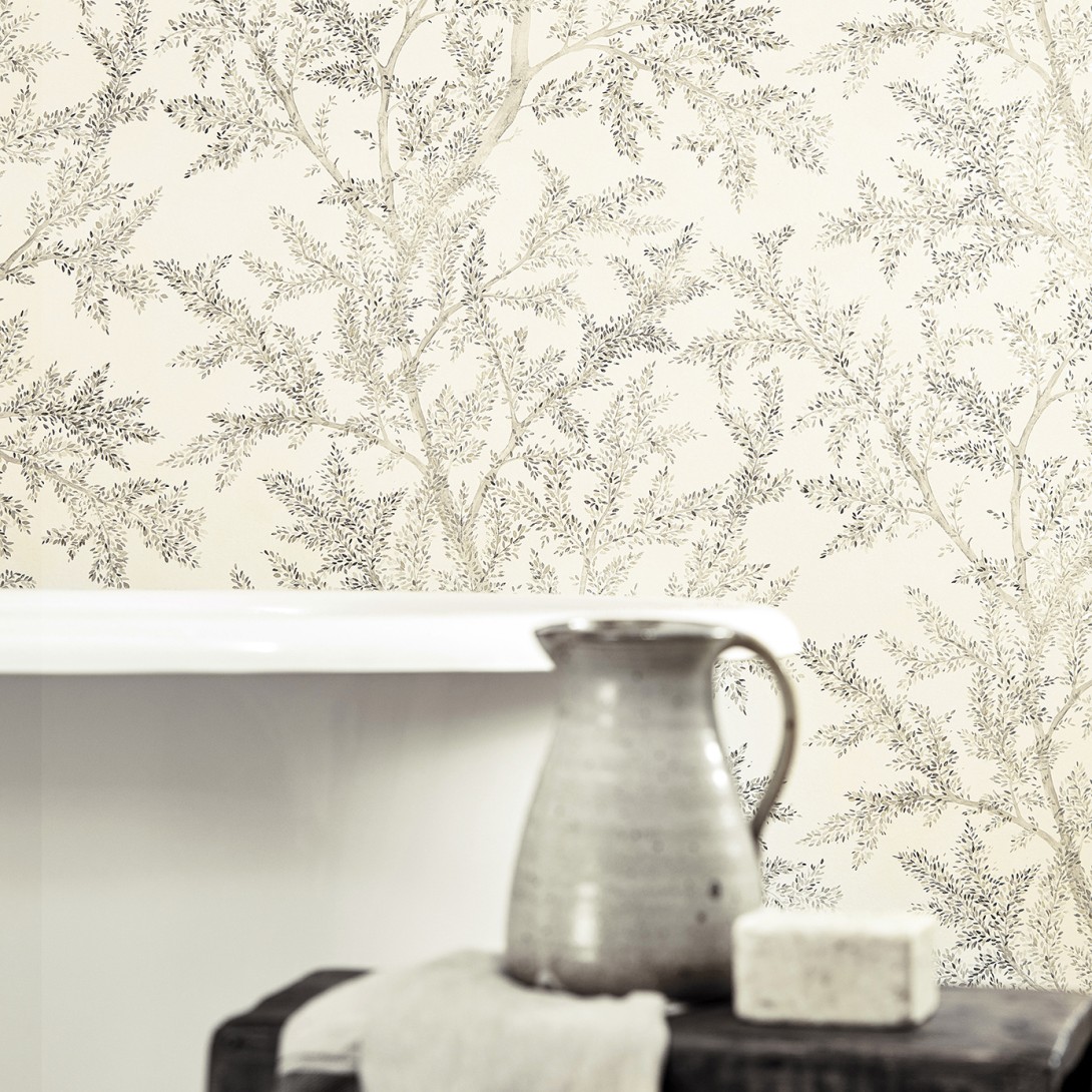 Sanderson DYSI216613 Elysian Farthing Wood Cobalt - tapeta w brzozy