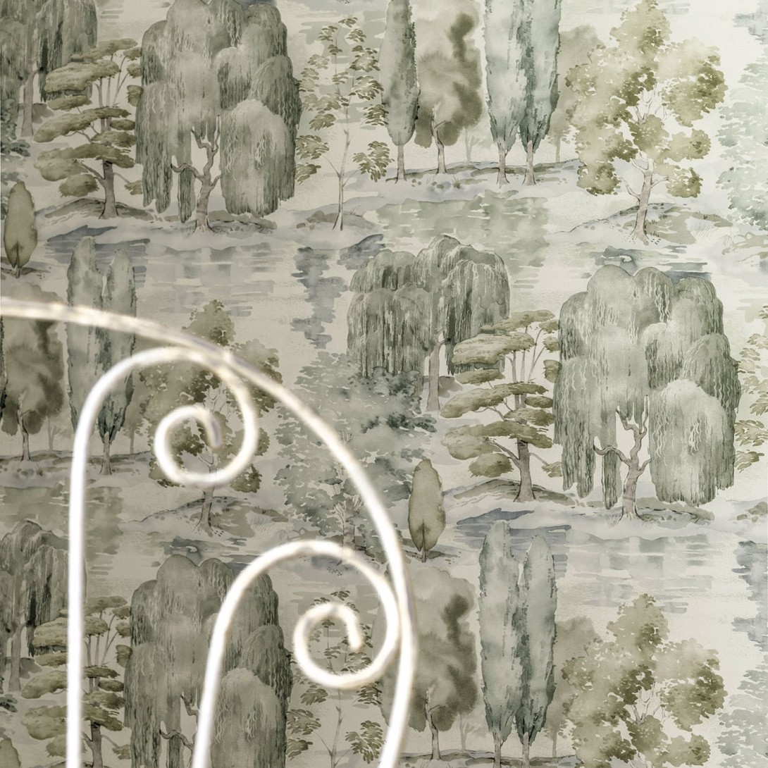 Sanderson DWAP216280 Waterperry Waterperry Ivory/Stone - tapeta w drzewa