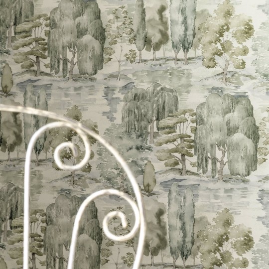 Sanderson DWAP216281 Waterperry Waterperry Gilver/Linen - tapeta w drzewa