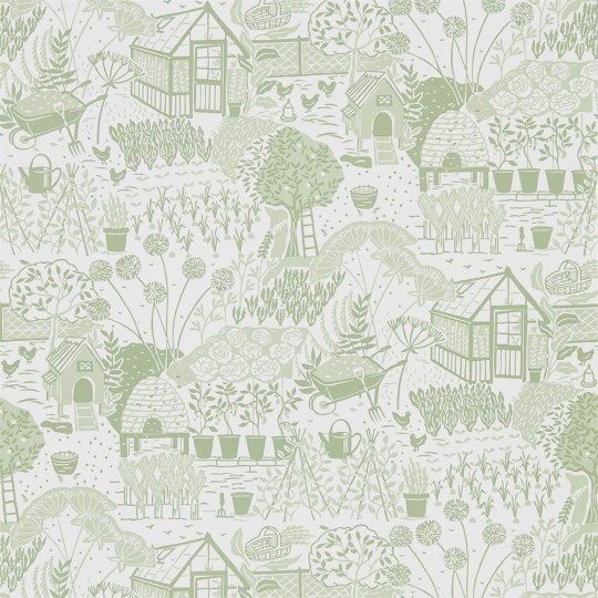 Sanderson DHPO216351 Sanderson Home The Allotment Fennel - tapeta w sceny ogrodowe