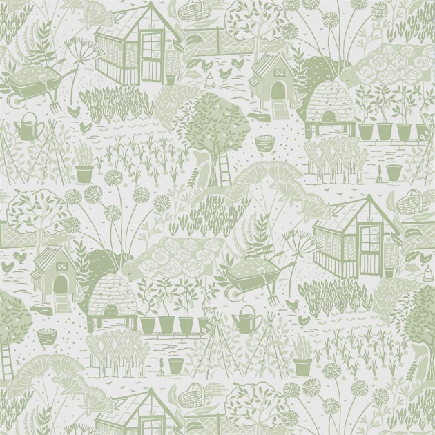 Sanderson DHPO216351 Sanderson Home The Allotment Fennel - tapeta w sceny ogrodowe