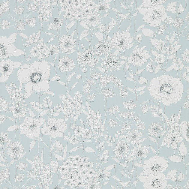 Sanderson DHPO216348 Sanderson Home Maelee Mineral - tapeta w dzikie kwiaty